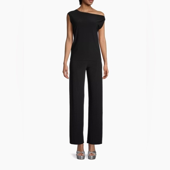 NORMA KAMALI Women's Jersey Straight Leg Pant Black L - Picture 1 of 9